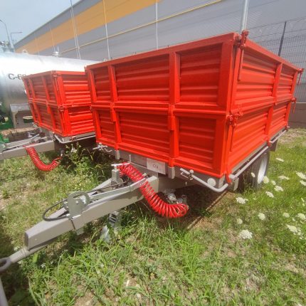 Remorca agricola monoax Bicchi, basculabila 3 parti, model BRT125 GCF, 2.5 tone, franare pneumatica, produs nou, stoc Ploiesti, matricola 2021