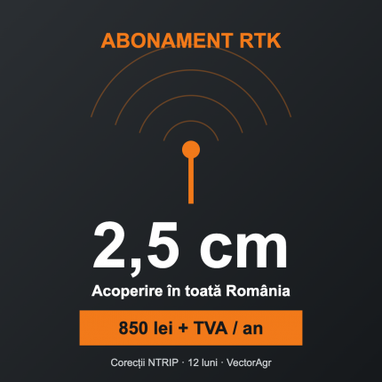 Abonament RTK VectorAgr precizie 2,5 cm acoperire toată România